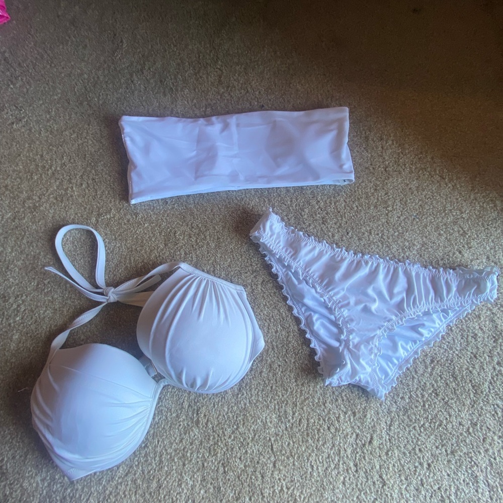 3 Piece White Bikini